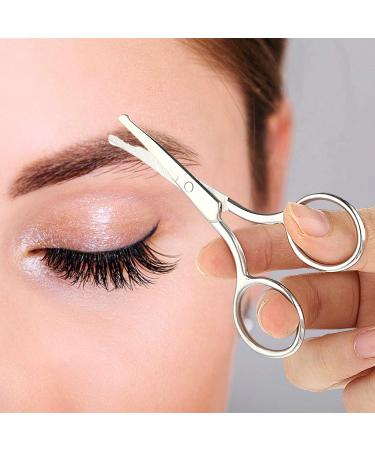 YUXIANLB 2PCS Professional Grooming Scissors Set - Hair Cutting, Eyebrow & Nose Trimmer, Facial Hair Removal - Stainless Steel (Silver) - Buy Online on GoSupps.com