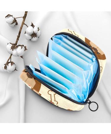 Cute Dog Bone Pattern Menstruation Pad Bag with Zipper - Stylish Napkin & Tampon Bag for Women & Girls | Color 7 - Buy Online on GoSupps.com