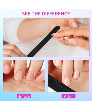 100/180 Nail Files - 20 Washable & Reusable Files for Gel & Natural Nails - Ideal for Men & Women (White/Black) - Buy Online on GoSupps.com