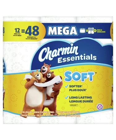 Charmin Essentials Soft Toilet Paper 12 Mega Rolls 12 Count (Pack of 1)