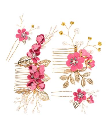 FRCOLOR 8 Pieces Women's Suit Hair Accessories Flower Girl Headdress Floral Hair Clips Wedding Diamond Comb Crystal Vintage Bridal Hair Clips Bridal Comb Comb For Bride Rhinestones Hairpin