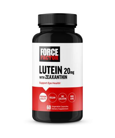 Force Factor Lutein and Zeaxanthin Supplements Eye Vitamins with Lutein 20mg Eye Health Supplements for Adults Ingredients Backed by Science Vegan Gelatin Free 60 Vegetable Capsules
