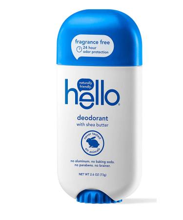 Hello Deodorant - Shea Butter, Fragrance Free, 2.6 oz | Natural, Aluminum-Free Protection - Buy Online on GoSupps.com