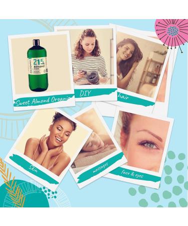 Naissance Organic Sweet Almond Oil (No. 215) 32 fl oz - Certified Organic, Cold Pressed, Vegan, Non GMO - Ideal for Massage, Skincare & Haircare - Buy Online on GoSupps.com
