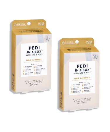 VOESH Pedi in a Box Ultimate 6 Step  Milk and Honey  Spa Pedicure  DIY Pedi  Home Pedicure Kit  Pedi in a Box  Pedicure  Foot Care  Pedi Products  Spa Care  Foot Spa