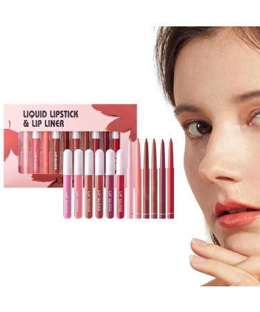 Lip pencil and lipstick kit lip pencil and lipstick set lip plumping set non-stick lip pencil set matte lip pencil 6 lip pencils