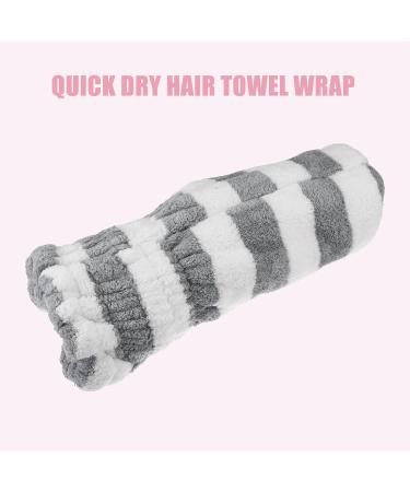 VOCOSTE Coral Fleece Hair Drying Towel Cap | Lightweight Absorbent Hair Drying Solution | Perfect for After Bath Use | Gray & White - Buy Online on GoSupps.com