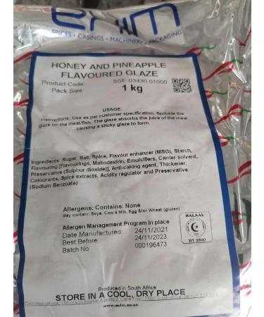 Exim Honey and Pineapple Flavored Glaze 1kg- Tropical Pineapple Flavor Natural Sweetness Glaze UK