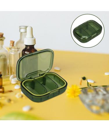 Healeved Travel Organizer Portable Case Medicine Dispenser 3 Compartments Small Case for Pocket Purse Daily Medicine Holder Container Green - Buy Online on GoSupps.com