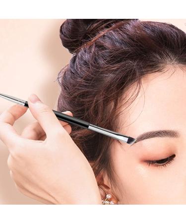 Duo Eyebrow Brush Set - Angled Eye Brow Brush with Spoolie, Professional Tool for Powder, Gel, and Wax Application - Buy Online on GoSupps.com