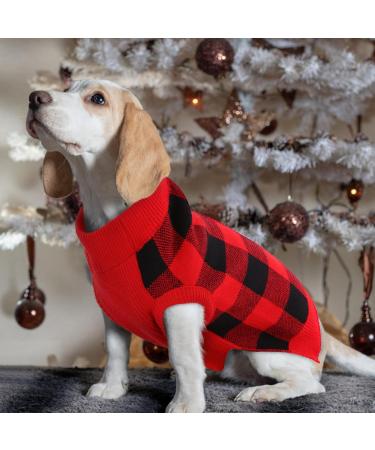 Shop Katzinst Christmas Dog Sweater - Fleece for Large Breeds like Labrador & Jack Russell - Stylish Red & Black XL Option - Buy Online on GoSupps.com