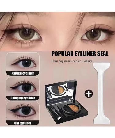 Eyebrow Cream and Eyeliner with Stamp 2 in 1 Multifunctional Eyebrow Powder and Eyeliner - Waterproof Double Color Eyebrow Cream and Eyeliner - Buy Online on GoSupps.com