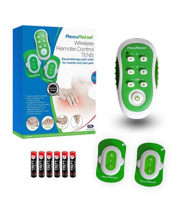 AccuRelief Wireless TENS Unit with Remote Control TENS Pain Relief Device and Muscle Stimulator for Back Pain Neck Pain Arm and Leg Pain