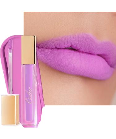 Oulac Matte Liquid Purple Lipstick for Women, Long Lasting Lipstick Waterproof Lip Stain, No Transfer, Creamy High Pigmented Formula with Rose Oil, Vegan & Cruelty-Free, Light Purple M14 M14 Unpredictable Kiss(Llight lavender)