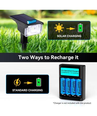 Henreepow 14430 LiFePO4 3.2V Rechargeable Solar Batteries - 500mAh for Garden Lights Shavers & Flashlights (2-Pack) | Outdoor Energy Solution - Buy Online on GoSupps.com