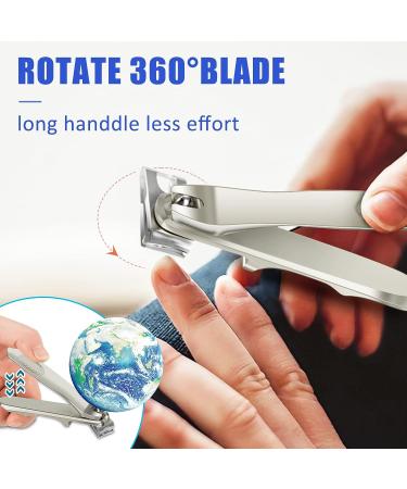 Dr. MODE Easy Grip 360 Rotary Toenail Clippers for Men Seniors - Ultra Sharp Stainless Steel Nail Cutters with Long Handle and Nail File - Buy Online on GoSupps.com
