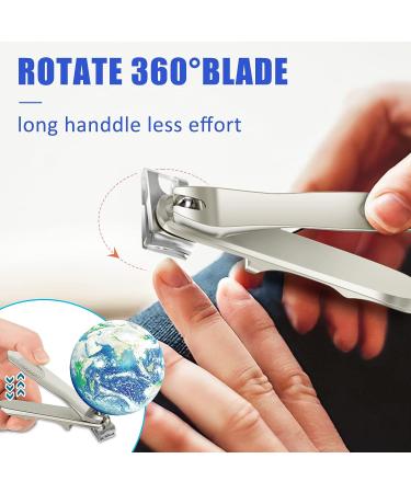 Nail Clippers for Thick Nails - DR. MODE 15mm Wide Jaw Opening Extra Large Toenail  Clippers Cutter with Nail File for Thick Nails, Heavy Duty Fingernail  Clippers for Men, Seniors