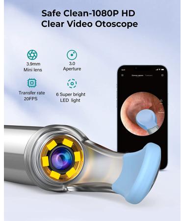 BEBIRD R1 Ear Wax Removal Tool with 1080P Otoscope, 2 Silicone Ear Scoops, 6 LED Lights, Compatible with All Mobile Phones - Black - Buy Online on GoSupps.com