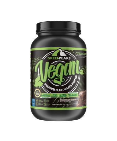 Green Peaks Vegan Protein Powder, B12 & BCAAs Plant-Based High Protein Shake, Low Carb, Whey Free, Gluten Free (Chocolate, 2.56 Pound) Chocolate 24 Servings (Pack of 1)