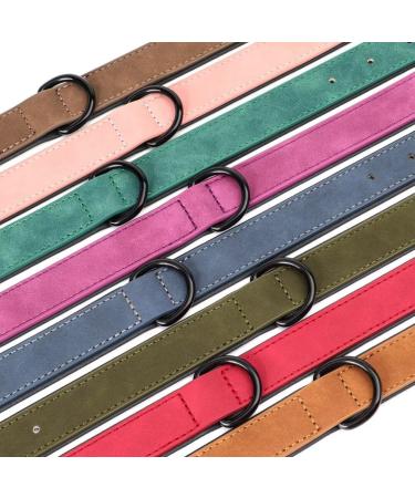 Didog Soft Padded Leather Dog Collar - Adjustable Durable Collar for Small Medium & Large Dogs - Blue (L: 33-40 cm) - Buy Online on GoSupps.com