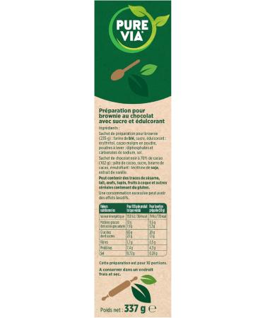 Pure Via - Preparation for Brownie - Less than 60% sugar - 337g - Buy Online on GoSupps.com