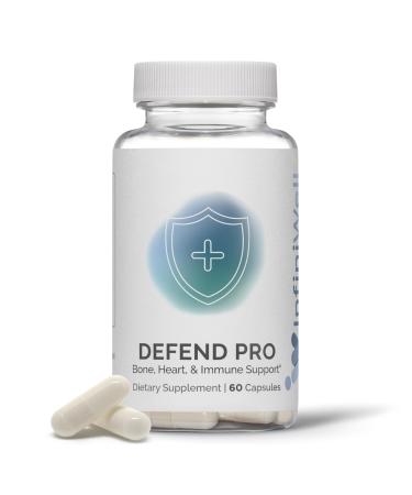 InfiniWell Defend Pro Bone & Immune Support Supplement - Vitamin A D3 & K2 Supplement - Bioavailable Active Nutrients - 250mcg VIT D - Aid Bone Strength Heart Health & More (60 Capsules)