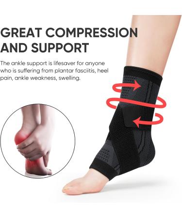 AVIDDA Ankle Support Brace 1 Pair - Adjustable Compression Foot Sleeves for Pain Relief - M/Z New Black - Buy Online on GoSupps.com