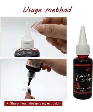 30ml Odorless Liquid Fake Blood | Coagulated Gel | Fake Blood | Fake Blood | Food Grade Halloween Accessories | Fake Blood Makeup for Clothing Zombie Vampire Cosplay - Buy Online on GoSupps.com