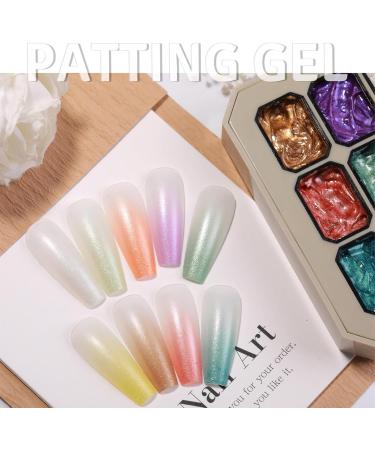  BommFu Tapping Gel | Gradient Art Gel | Palette of 9 Colors Paint Accessories for Women and Girls Nail Manicure Design for Creative Artistic Expression - Buy Online on GoSupps.com