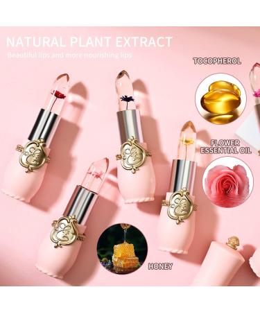6 Packs Flower Jelly Lipstick Set Magic Temperature Color Change Lip Balm Long Lasting Moisturizer Lip Gloss Flower Jelly Lipstick Makeup Set (6PCS Set B) - Buy Online on GoSupps.com