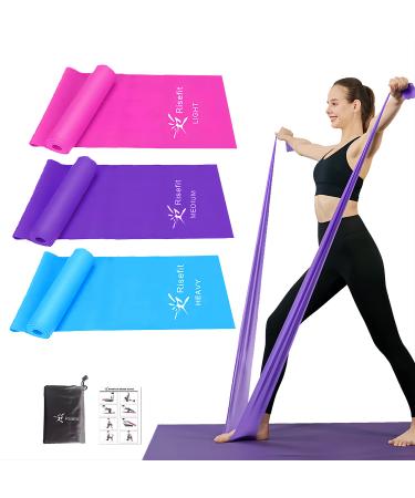 Long Resistance Bands Set Non-Latex Yoga Resistance Bands Exercise Bands Stretch Band Set for Physical Therapy Strength Training Yoga Pilates Stretching Rehab (3pcs/5pcs) 3pcs/set pink purple blue 150cm