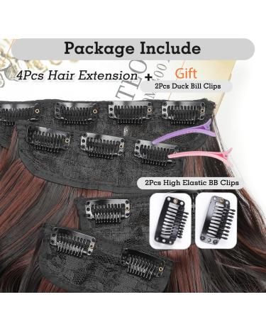 YDDM 24-Inch Wavy Clip-In Hair Extensions | Realistic Synthetic Hair | 4PCs Affordable Hairpieces for Women - Buy Online on GoSupps.com