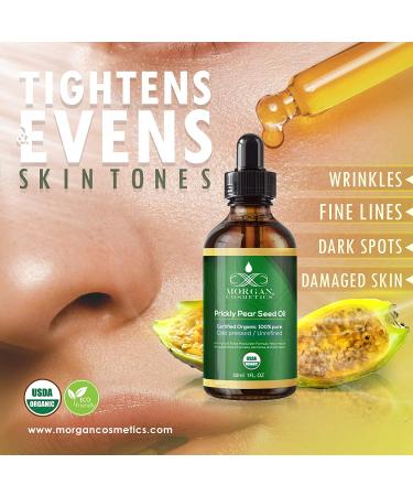 Morgan Cosmetics Organic Prickly Pear Seed Oil Prickly Pear Oil For Face Essential Oils For Wrinkles Facial Night Serum Natural Moisturizer For Dry Skin And Hair Pear Seed Oil (0.5 Oz) 0.5 Fl Oz (Pack of 1) - Buy Online on GoSupps.com