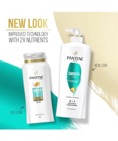 Buy Pantene Pro-V Smooth & Sleek 2-in-1 Shampoo & Conditioner - 17.9 fl oz Pump Bottle | International Shipping Available - Buy Online on GoSupps.com