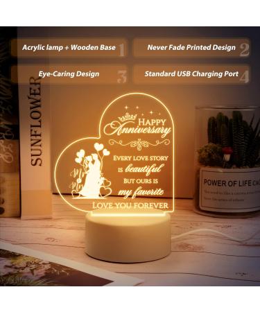 LED Heart-Shaped Night Light - Personalized Wedding Gifts for Newlyweds - Buy Online on GoSupps.com