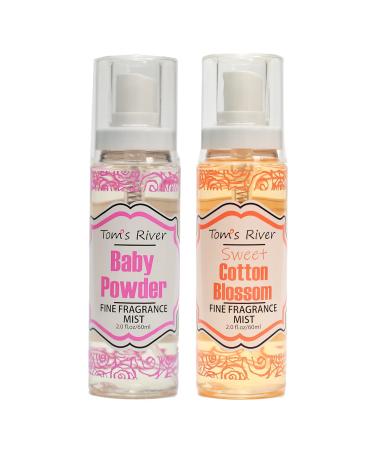 Infinix Fine Fragrance Mist Set - Baby Fresh Powder & Cotton Blossom- 2 fl oz/60ml (Pack of 2) - Long-Lasting Body Spray for Daily Use - Gentle Perfume for Men & Women Elegant and Affordable Fragrance