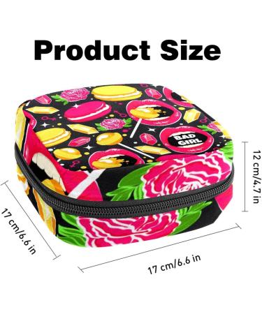 Stylish Menstruation Pad Bag with Zipper | Women's Tampon & Napkin Pouch | Sweet Pattern for Girls - Buy Online on GoSupps.com