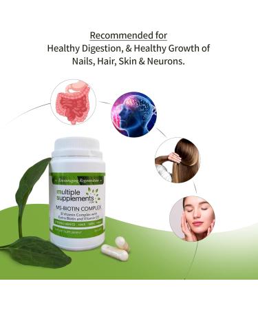Biotin Supplement 75000mcg - 90 Capsules for Hair, Skin, and Nails - With Vitamin D3 for Nervous System Support - Buy Online on GoSupps.com