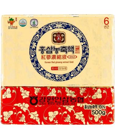 Gangwoninsam Korean Red Ginseng Extract Gold 500g / 17.63 fl. oz Contains 100% Pure Korean 6-Year-Old Red Ginseng Root Extract - Buy Online on GoSupps.com