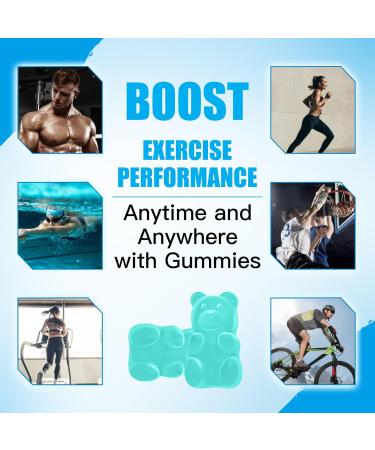 Creatine Monohydrate Gummies 5000mg - Muscle Strength & Energy Boost for Men & Women | Chewable Pre-Workout Supplement - 90 Count Blueberry - Buy Online on GoSupps.com