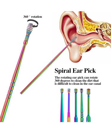 6Pcs Professional Double-Headed Ear Wax Removal Kit with Spiral Remover - Includes Storage Box and Cleaning Brush - Buy Online on GoSupps.com