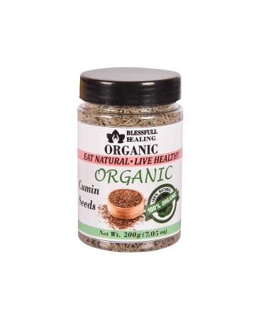 Blessfull Healing Organic Cumin Seeds 200 Gram Airtight Container (Packing May Vary) 200 Gram 7.05 oz