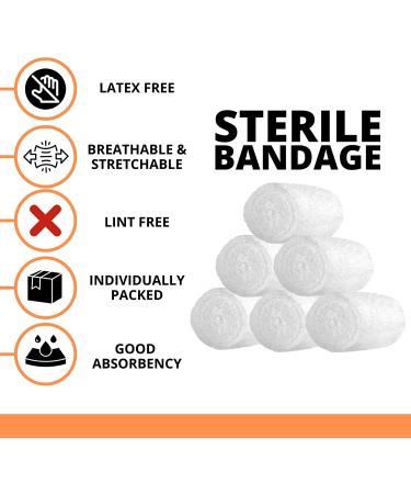 8 Pack Sterile Gauze Stretch Bandage Roll 4 x 4 Yards, 6-Ply Ideal for Wound Care, Easy-to-Use Cotton Hand Wrap for Ankles & Knees - Add to First Aid Supplies - Buy Online on GoSupps.com