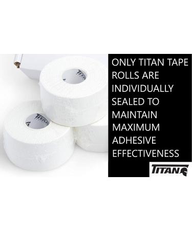Titan Athletics 12-Pack Premium White Athletic Tape/Sports Tape - 1.5 Inch x 45 Feet - 100% Cotton with Zinc Oxide - Easy Tear Zig Zag Design - No Residue - 12 Pack - Buy Online on GoSupps.com