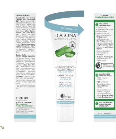 LOGOCOS Logona Moisturizing day cream with organic aloe vera 30 ml - Buy Online on GoSupps.com