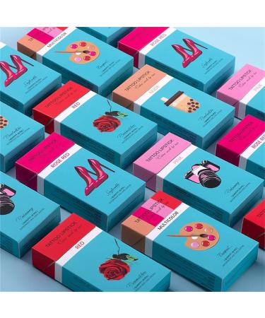 PASNOWFU Tattoo Lipstick 20 Pcs Set | Velvet Matte Lip Stain | Durable Waterproof Formula | Non-Stick Lip Gloss | Portable and Long-Lasting (Pink) - Buy Online on GoSupps.com