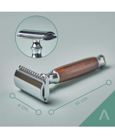 Socialic Razor Plane Set - High-Quality Safety Razor with Wooden Handle 5 Blades & Holder | Gentle Wet Shave & Hair Removal - Buy Online on GoSupps.com