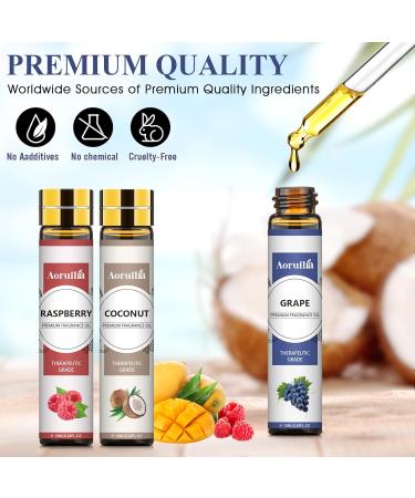 Aoruilia 6 x 10ml Fruity Essential Oils Set for Aromatherapy Diffuser Home Fragrance Relaxing Candle Making - Strawberry Coconut Raspberry Grape Mango Cherry Fruity 60 ml (Pack of 1) - Buy Online on GoSupps.com