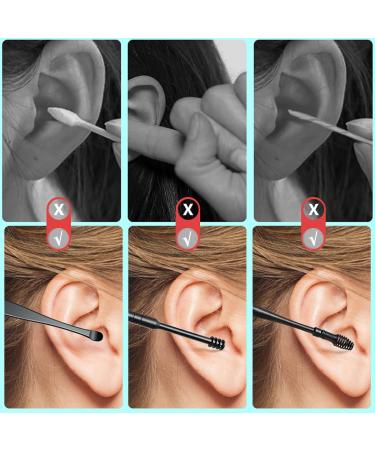 6 Pcs Ear Cleaner Wax Removal Tool Kit with Key Ring - Cylinder/Black | Ear Pick Earwax Removal Set - Buy Online on GoSupps.com