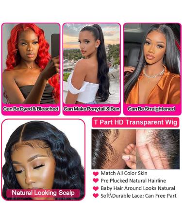 28 Inch T-Part Loose Deep Wave Lace Front Wig for Black Women | 180% Density Human Hair Wig | Pre-Plucked with Baby Hair - Natural Color - Buy Online on GoSupps.com